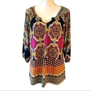 Susan Lawrence multicolor graphic tunic